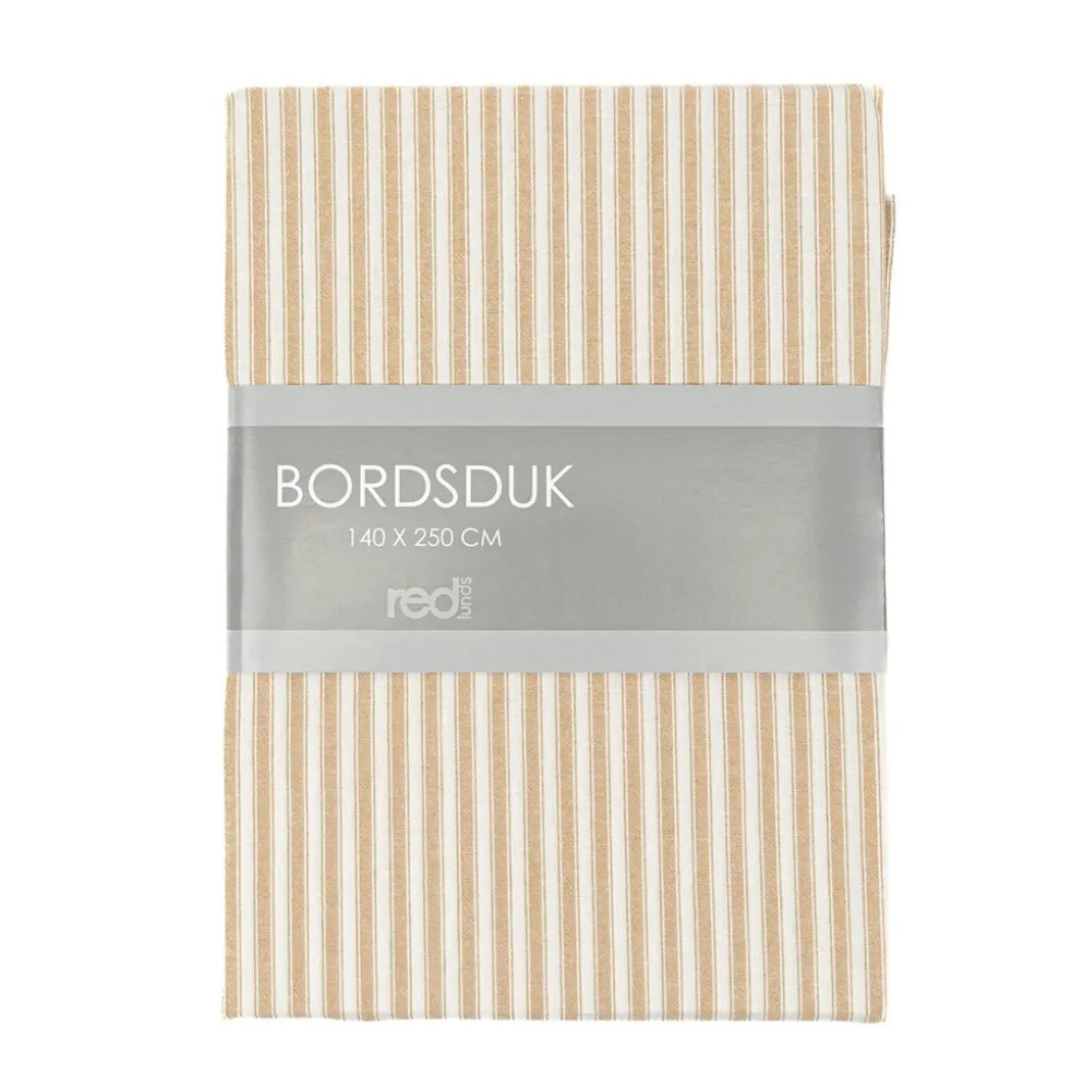 Anna Bordsduk Havre – Randig bomullsduk 140x250 cm