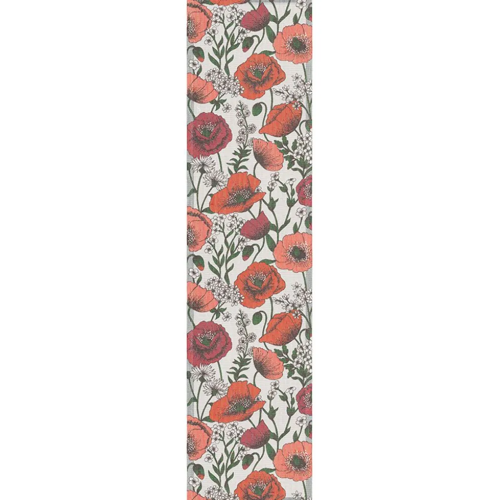 Blomsterfält löpare 35x140 - Ekologisk bomull med blommönster