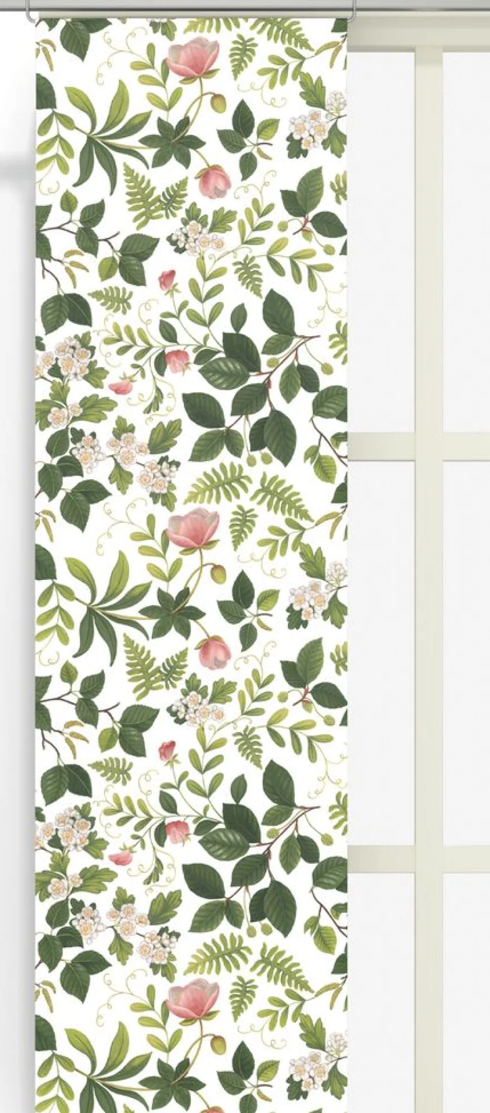 Blomsterlund grön - panelgardiner