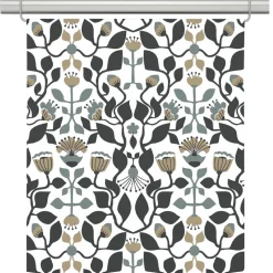 Blomstersnår turkos panelgardiner