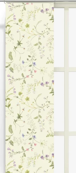 Blomsteryra gul panelgardiner