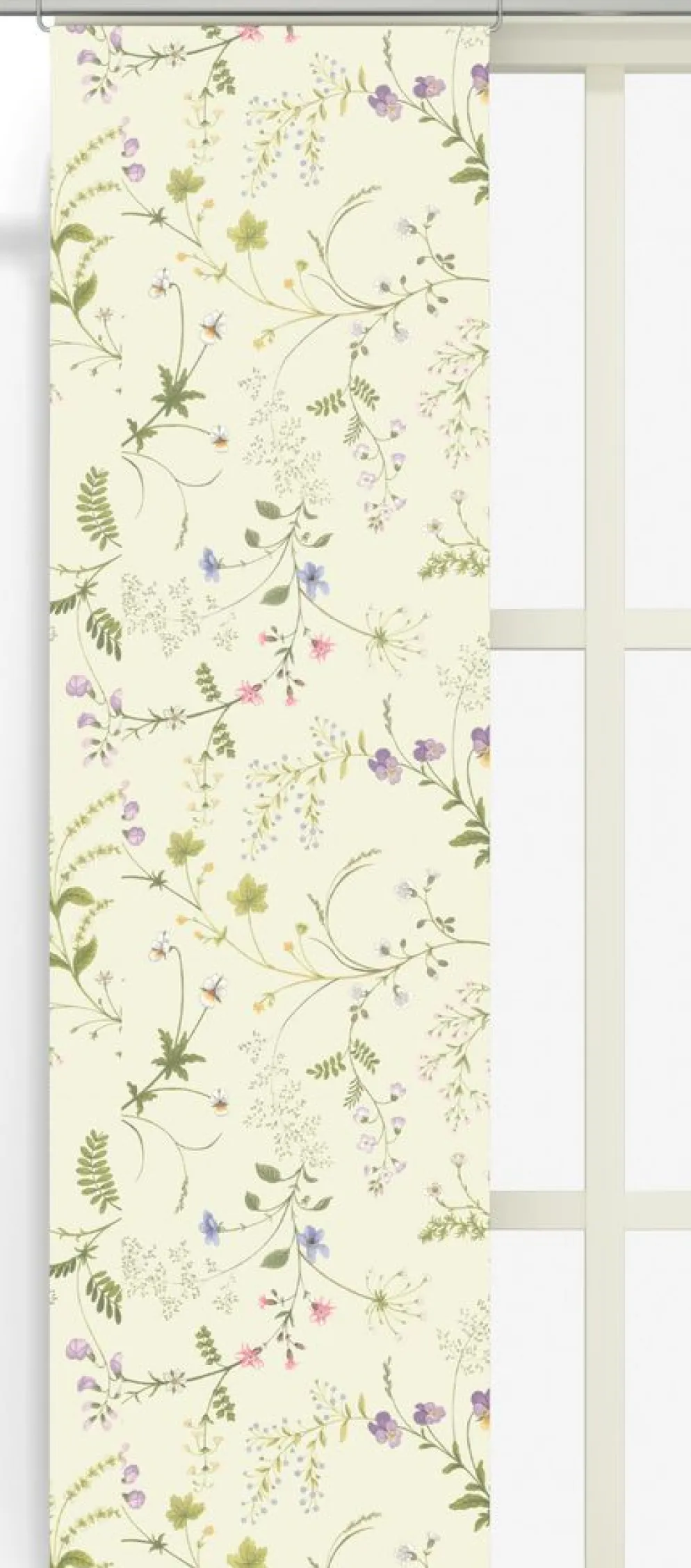 Blomsteryra gul panelgardiner