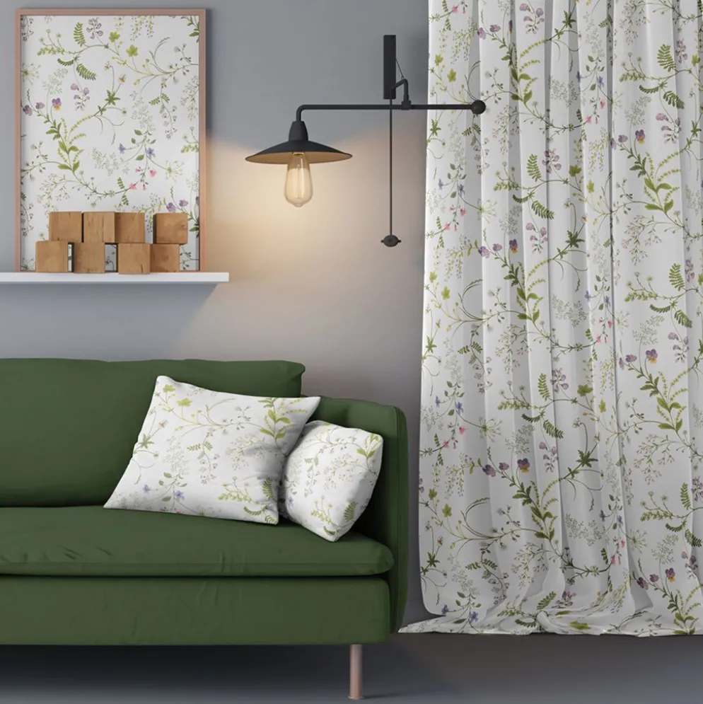 Blomsteryra vit tyg