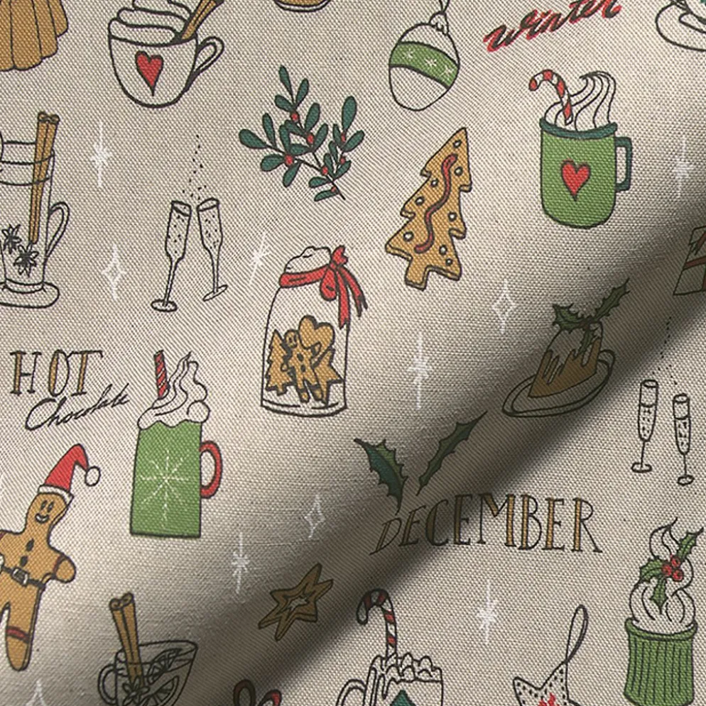 Christmas doodle tyg
