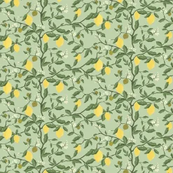 Citronträd grön - tyg med citroner