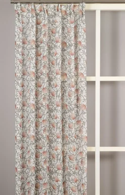 Emma grön skira gardiner med blomstermönster 140x250cm
