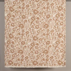 Fauna brun bomullspläd 120x170cm - jacquardvävd pläd med varm 70-talskänsla