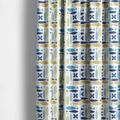 Fina fisken turkos tyg – lekfullt designat med retro känsla