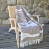 Fjällvandring beige ullpläd