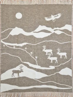 Fjällvandring beige ullpläd