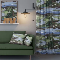 Fjällvandring grön-blå gardiner