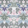 Fjärilsblom turkos-rosa tyg