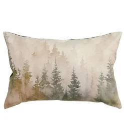 Forest kuddfodral - dimhöljd urskog i mjuka toner