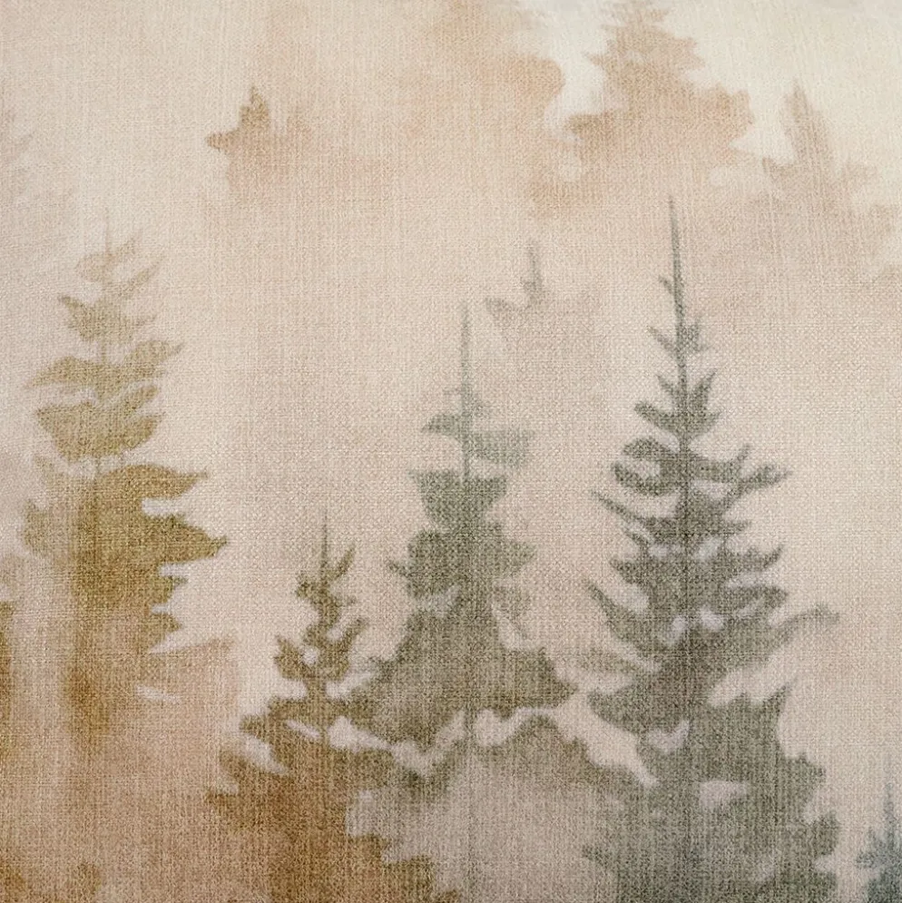 Forest kuddfodral - dimhöljd urskog i mjuka toner