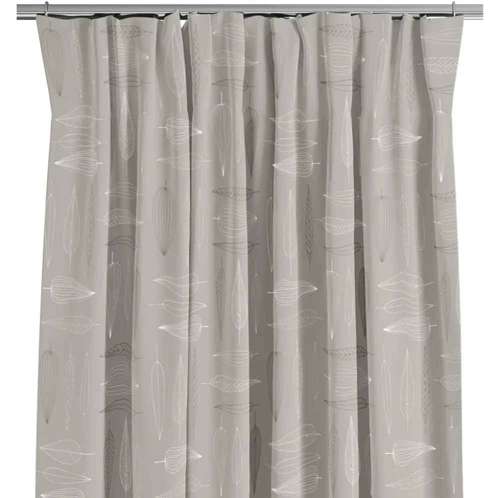 Frostblad Beige – Gardin med stilrent bladmotiv
