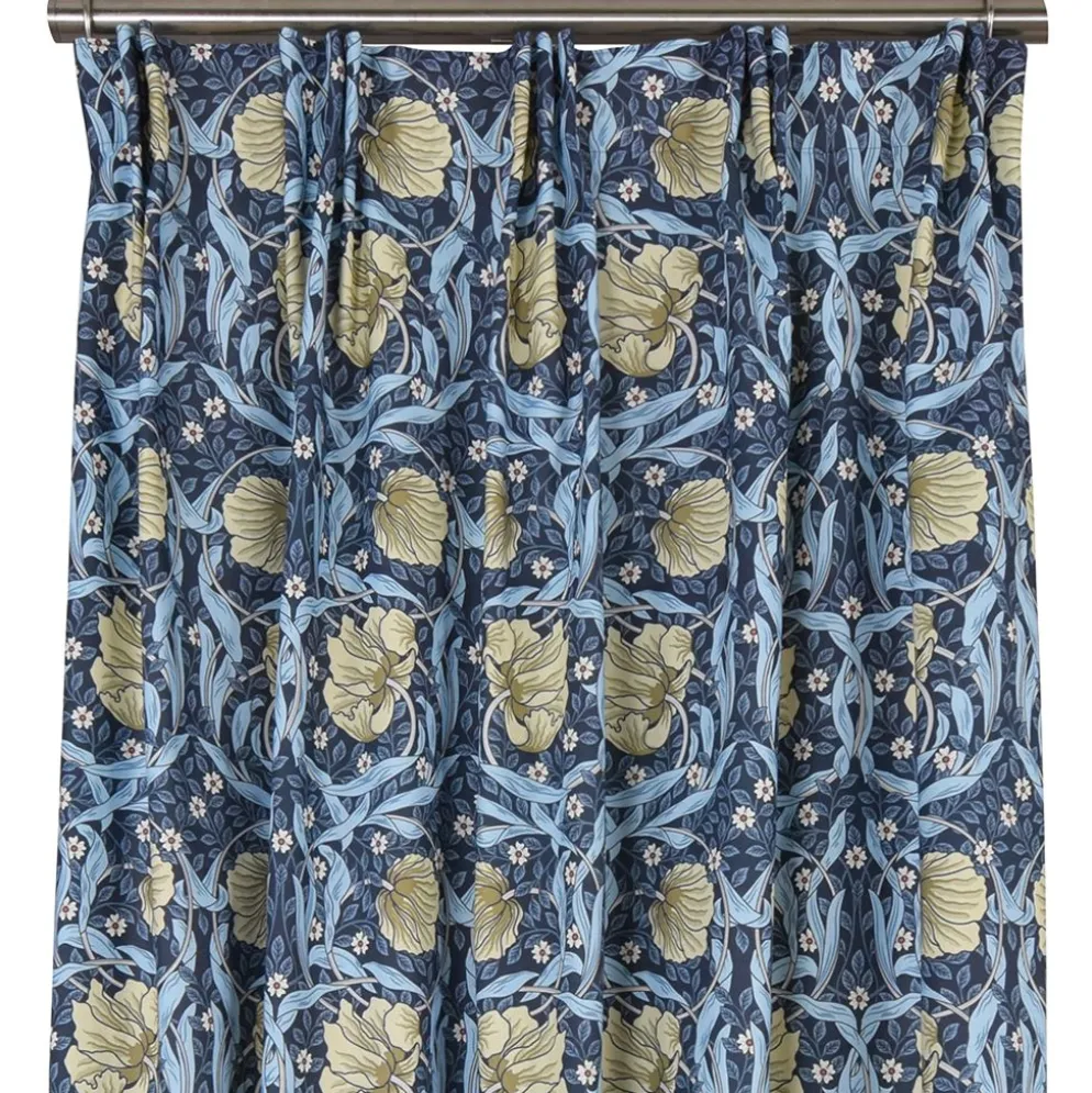 Grace blå gardiner - Klassisk blommig Arts and Crafts design