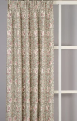 Grace dimmgrön gardiner - Klassisk blommig Arts and Crafts design