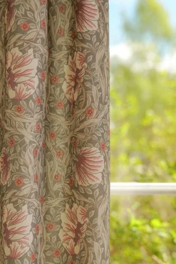 Grace dimmgrön gardiner - Klassisk blommig Arts and Crafts design
