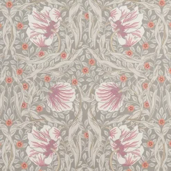 Grace dimmgrön tyg - Klassisk blommig Arts and Crafts design