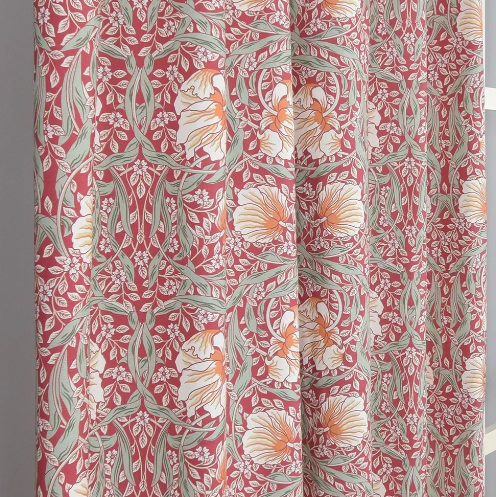 Grace röd gardiner - Klassisk blommig Arts and Crafts design