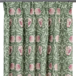 Grace rosa/ljusgrön gardiner - Klassisk blommig Arts and Crafts design