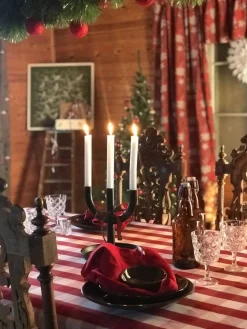 Gripsholm klassiskt röd och vit rutig tyg