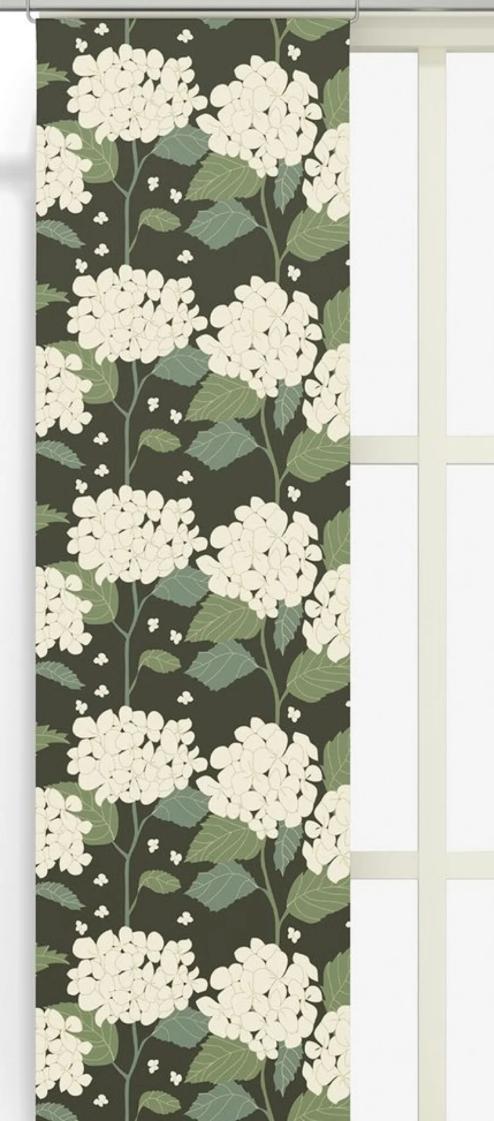 Hortensia grön panelgardiner