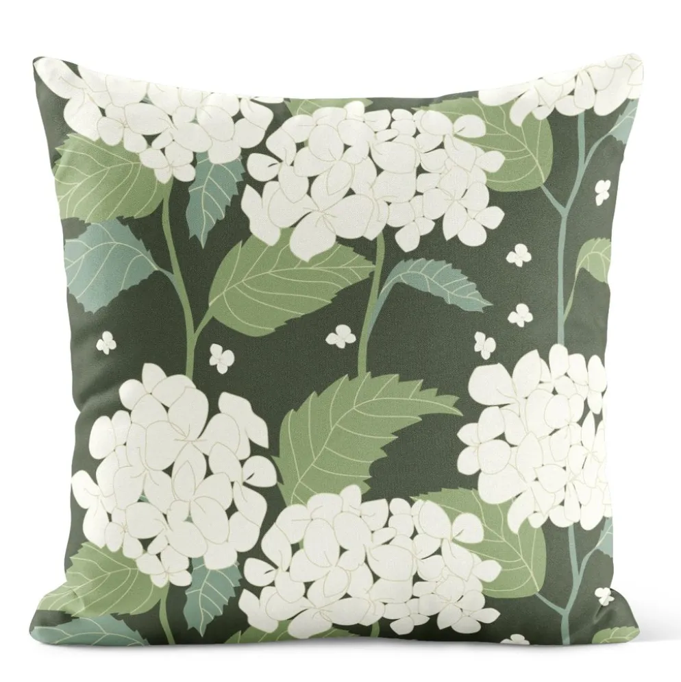 Hortensia – Kuddfodral Grön