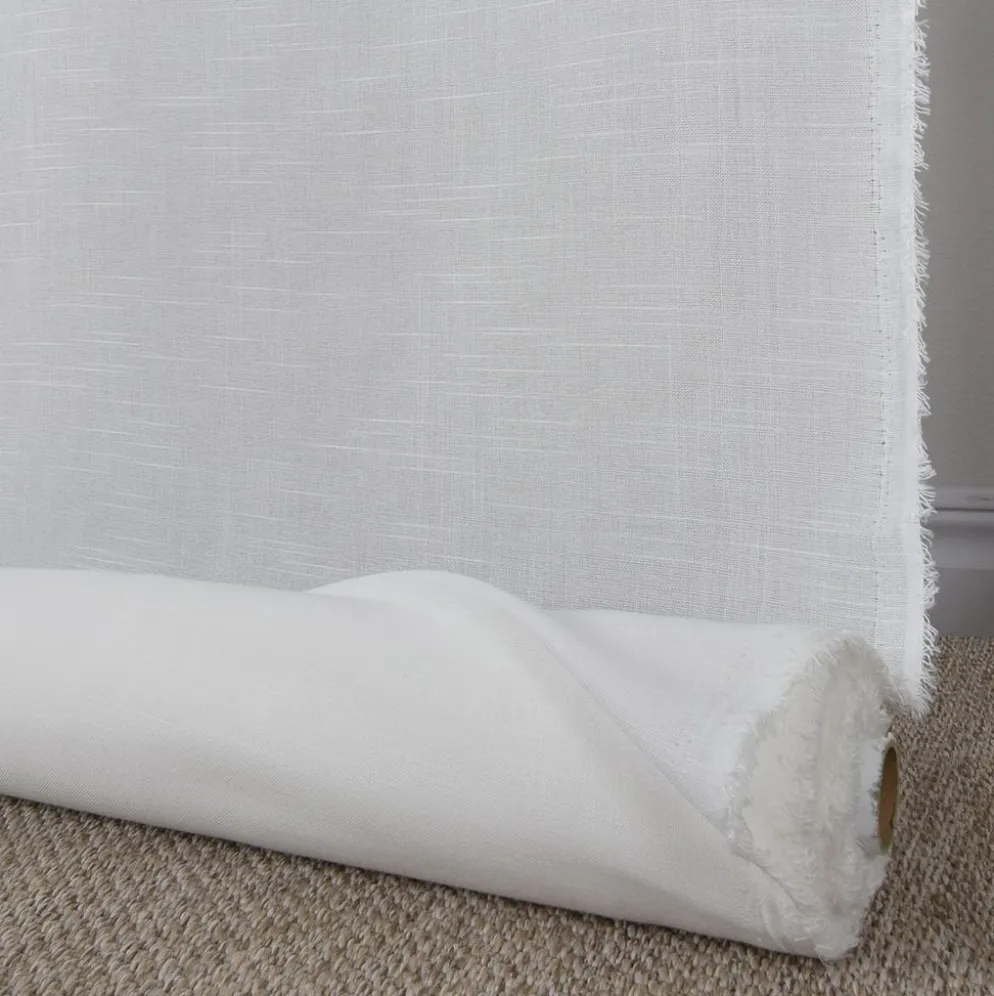 Hotellgardin Tilda vit tyg metervara med tyngdband 280cm