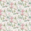 Humlegården rosa-grön tyg med charmigt blomstermotiv