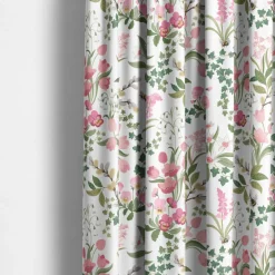 Humlegården rosa-grön tyg med charmigt blomstermotiv