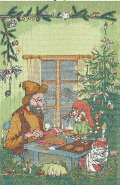 Julpyssel kökshandduk 40X60 - Ekelunds Linneväveri