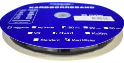 Kardborreband tagg klister svart 20mm - 25m rulle