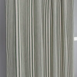 Karin grön randiga gardiner