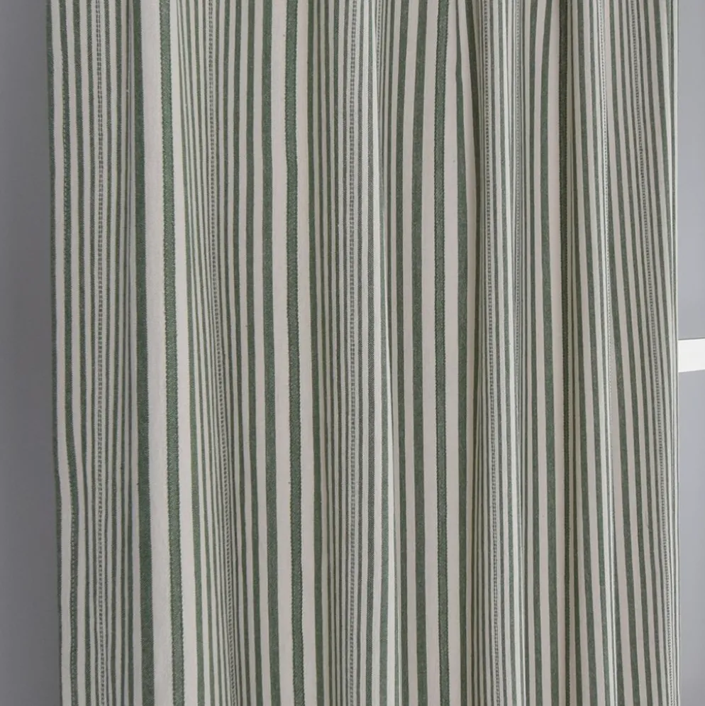 Karin grön randiga gardiner