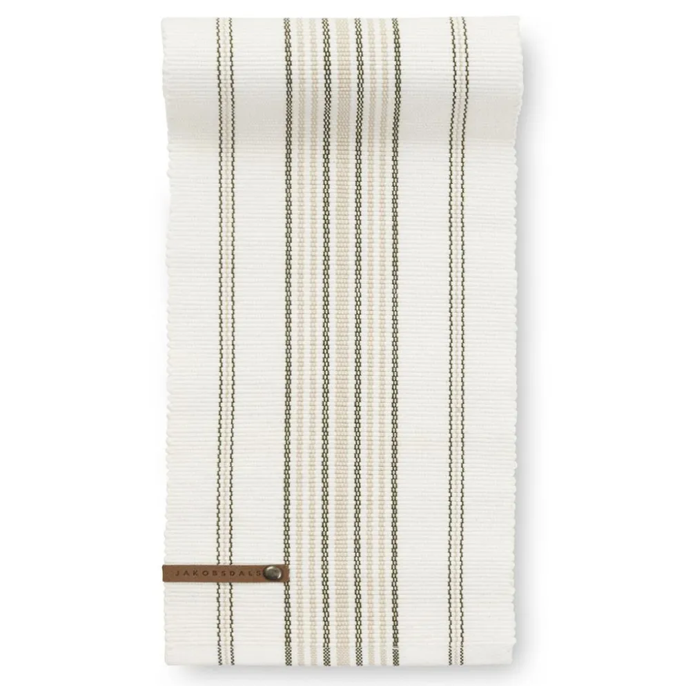 Linara beige löpare 17x120 cm – Randig bordslöpare