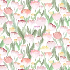 Ljuvligt rosa – blommigt tyg i mjuka rosa och gula toner