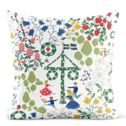 Midsommardans vit kuddfodral