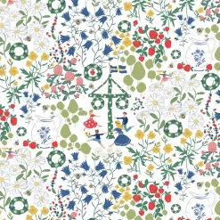Midsommardans vit kuddfodral