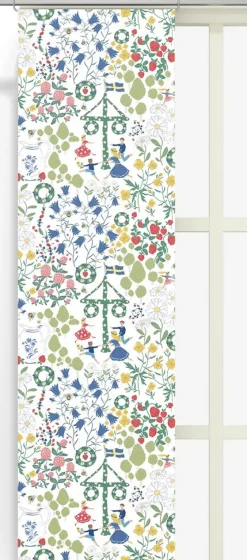 Midsommardans vit panelgardiner
