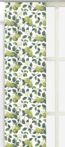 Äppellycka grön panelgardiner