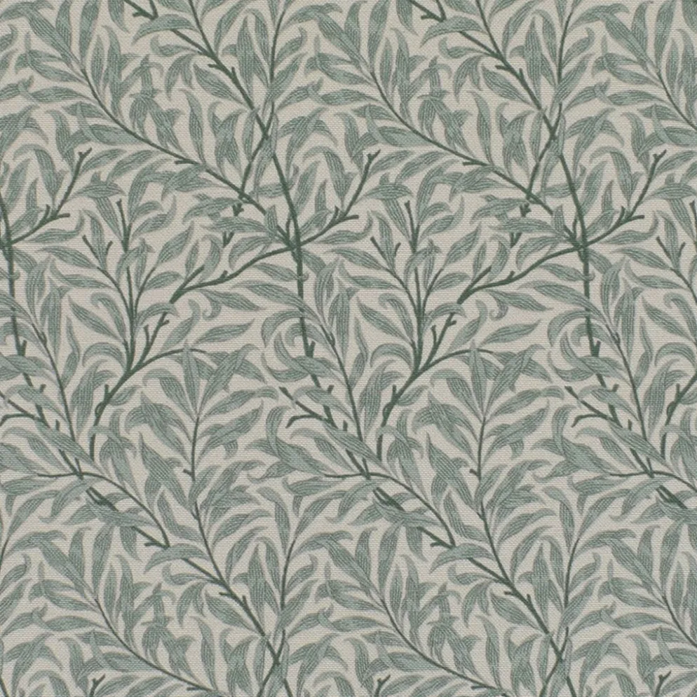 Ramas beige-mint tyg med kvistar och blad