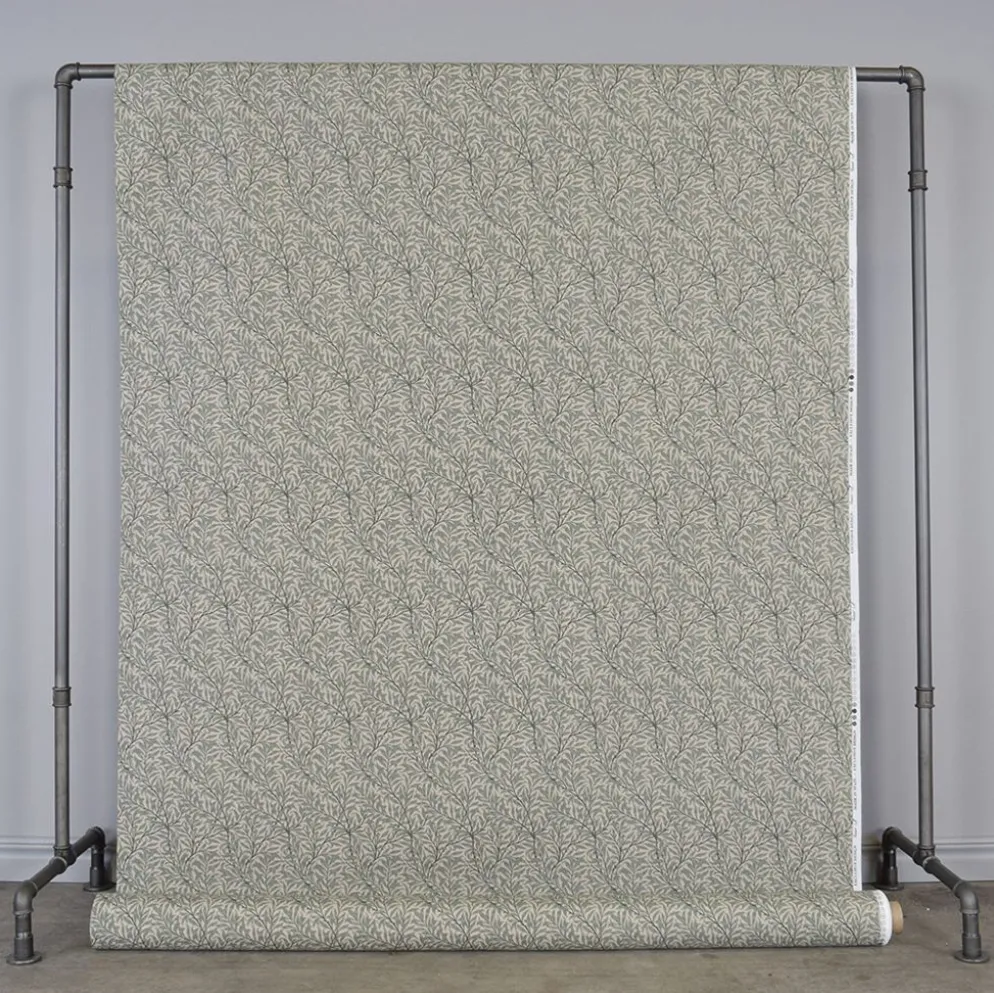 Ramas beige-mint tyg med kvistar och blad