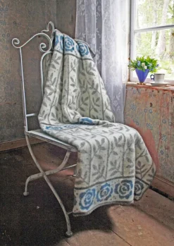 Rosengård grå-blå ullfilt 130x180cm- Kerstin Landström Design