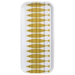 Sill bricka ockra 32x15 – klassisk svensk design av Marianne Nilsson
