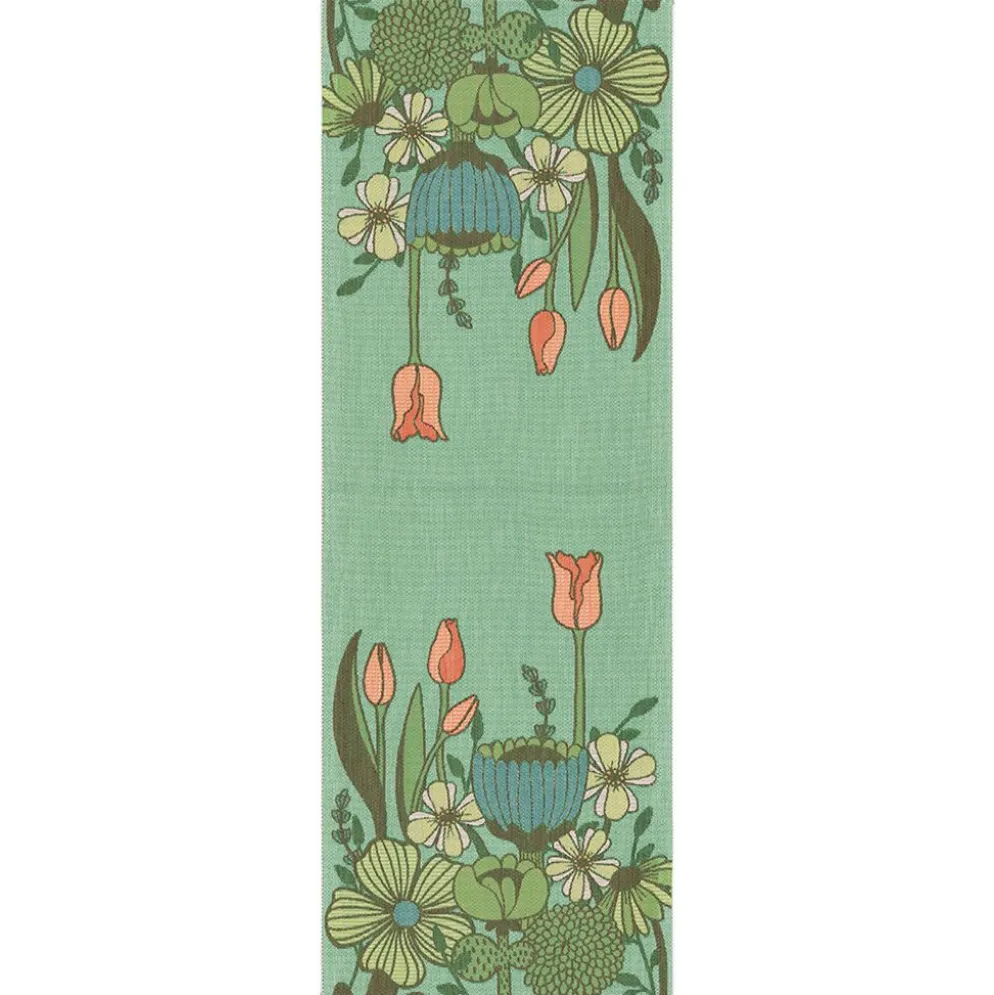 Soft Green löpare 35x100 - Ekologisk bomull i gröna toner