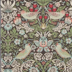 Strawberry bird grön-blå tyg