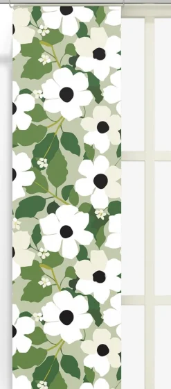 Svartöga grön panelgardiner