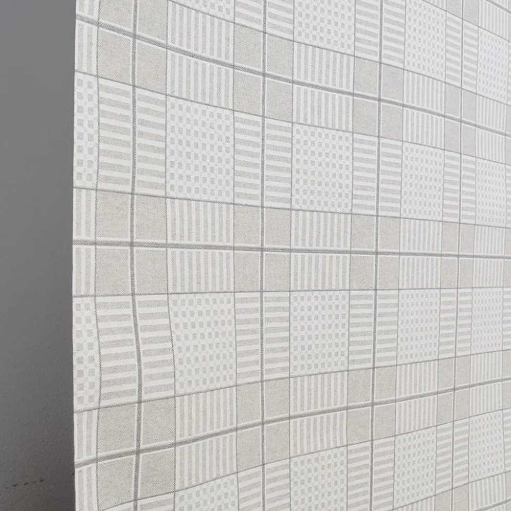 Textilvaxduk ruta beige