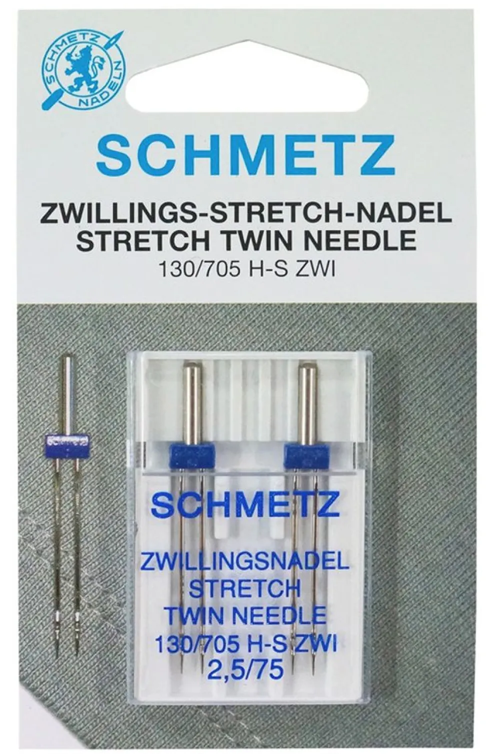 Tvillingnål stretch 2,5 mm 2-pack